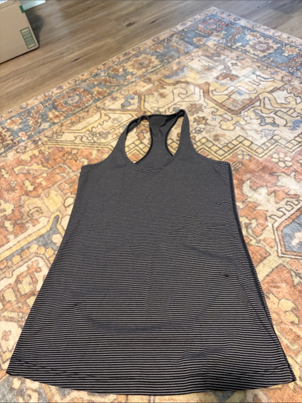 lululemon athletica Black & White Striped Racerback Tank